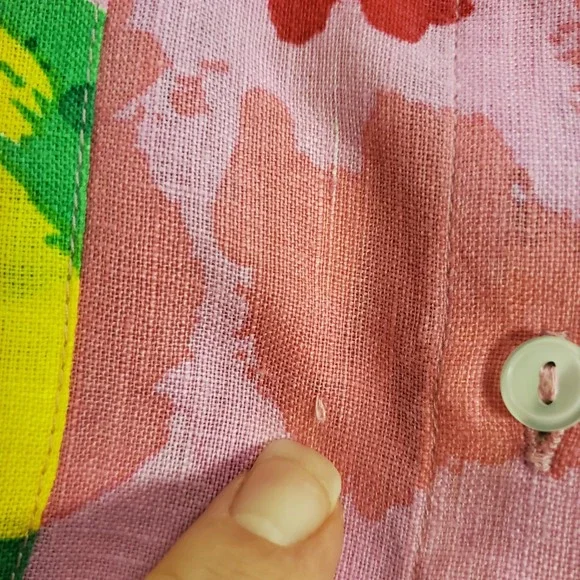 Charter Club Womens Long Sleeve Linen Button Up Top Size 2X Floral Beach Coastal - Picture 10 of 12